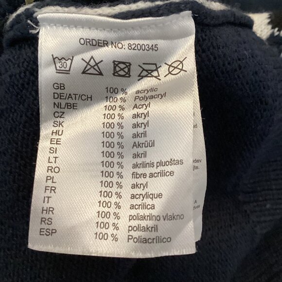 Jean Pascale Christmas Sweater Size Medium Holiday Blue Ho Ho Ho Santa Festive - Picture 7 of 7